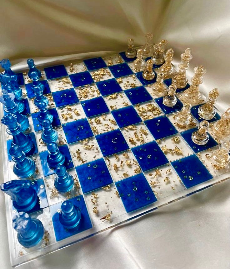Handgemaakte Epoxy Schaakset