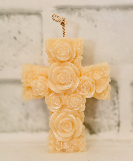 Decoratieve Kruiskaars met rozen