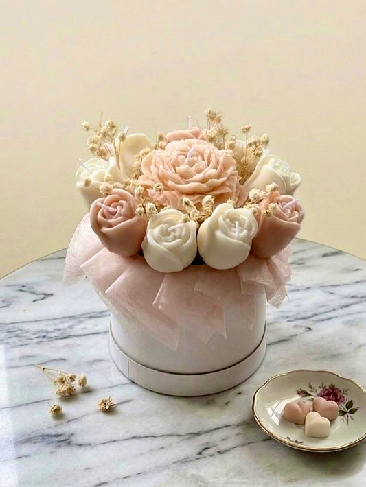 Luxe Bloemenkaars in Cadeaudoos